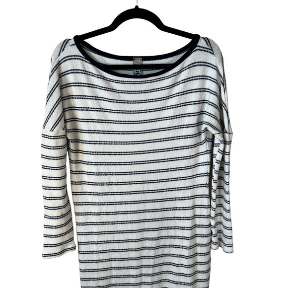 Go Couture New Striped Boat Neck Long Sleeve Sweater Maxi Dress White Navy S USA - Picture 5 of 10